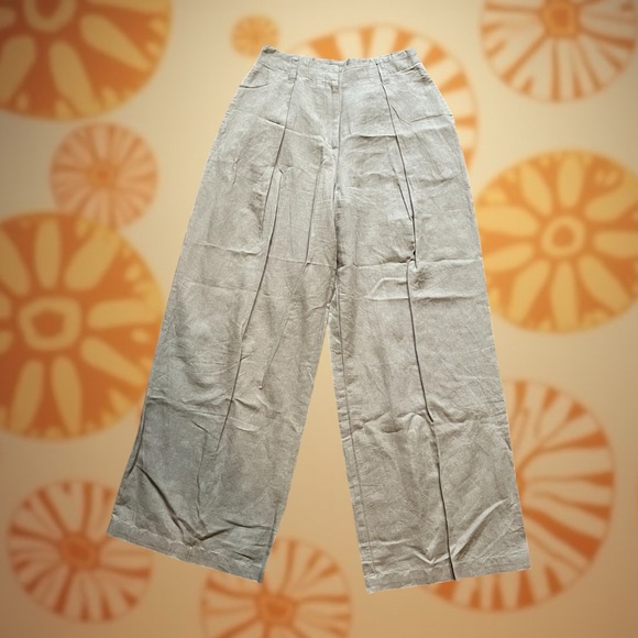Wide leg linen trousers by Oak + Fort, size 2 - Picture 1 of 3